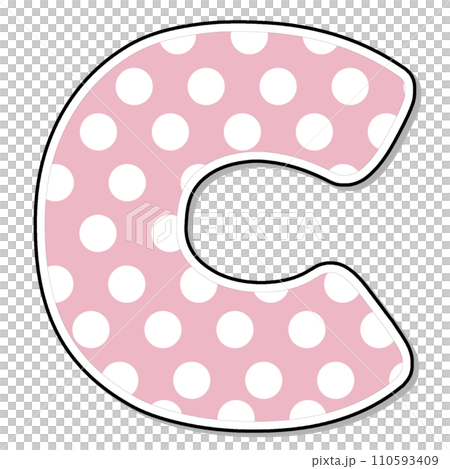 Letter F Alphabet pink polka dot for valentine 110593409