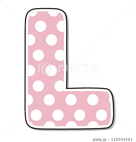 Letter L Alphabet pink polka dot for valentine 110593581