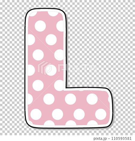 Letter L Alphabet pink polka dot for valentine 110593581