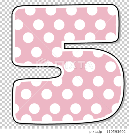 Number 5 pink polka dot for valentine Number 5 pink polka dot for valentine 110593602