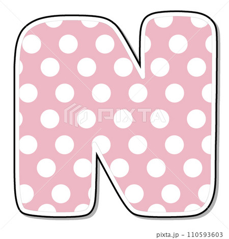 Letter N Alphabet pink polka dot for valentine 110593603