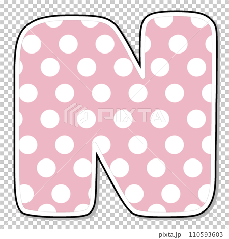 Letter N Alphabet pink polka dot for valentine Letter N Alphabet pink polka dot for valentine 110593603