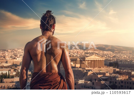 Person ancient greek city. Culture historical people. Generate Ai Person ancient greek city. Culture historical people. Generate Ai 110593617