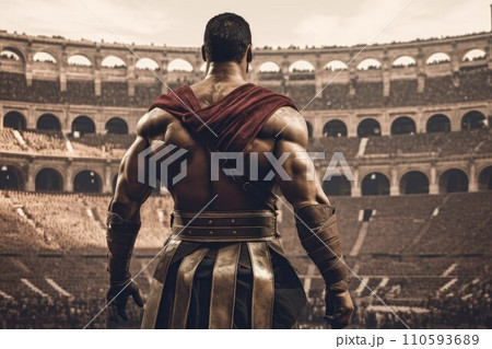 Gladiator adult warrior. Ancient man. Generate Ai Gladiator adult warrior. Ancient man. Generate Ai 110593689