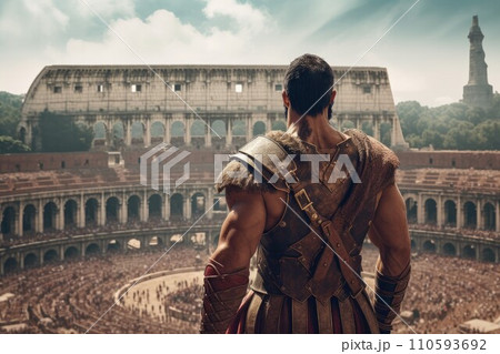 Gladiator warrior. Coliseum roman arena. Generate Ai Gladiator warrior. Coliseum roman arena. Generate Ai 110593692