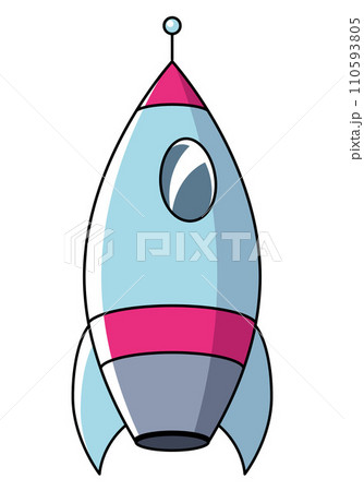 starship - color cartoon vector illustration of spaceship, isolated on white starship - color cartoon vector illustration of spaceship, isolated on white 110593805