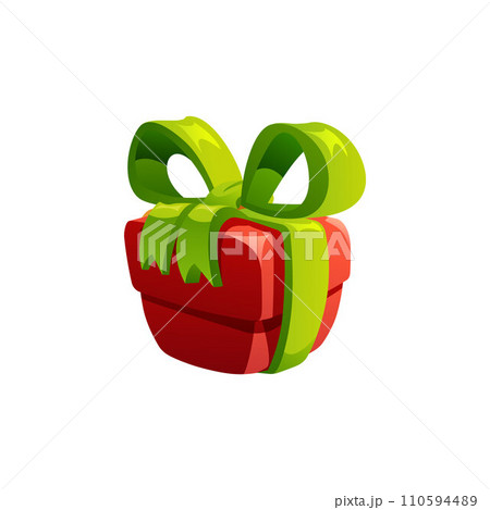 Gift box for bonus and reward banner or symbol 3D vector illustration isolated. 110594489
