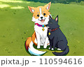 AI-generated content. Happy comic dogs in anime manga style. Lovely mascot pets and adorable friends. Joyful cartoon illustration 110594616