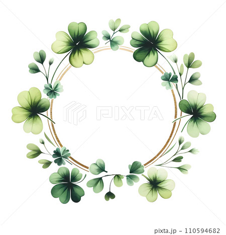 Lucky Charm Monogram Frame St Patrick Day...のイラスト素材 [110594682] - PIXTA