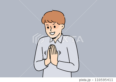 Cunning little boy rubs palms having come up with insidious plan to get good grade at school 110595411