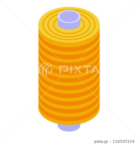 Thread bobine icon. Isometric of thread bobine vector icon for web design isolated on white background Thread bobine icon. Isometric of thread bobine vector icon for web design isolated on white background 110597254