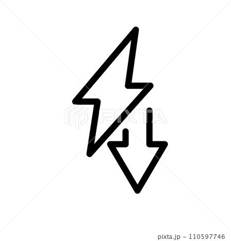 Vector black line icon low energy consumption isolated on white background 110597746