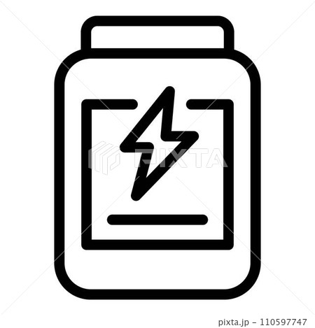 Sport nutrition energy jar icon. Outline sport nutrition energy jar vector icon for web design isolated on white background 110597747
