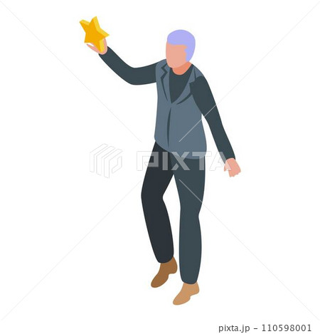 Mentor gold star icon. Isometric of mentor gold star vector icon for web design isolated on white background 110598001