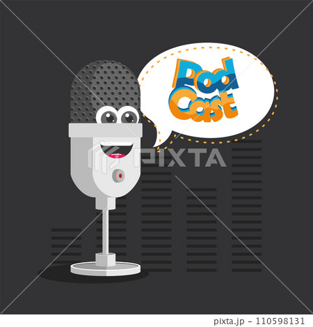 Cute podcast template Vector 110598131