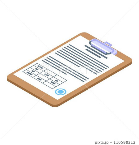 Auction clipboard icon. Isometric of auction clipboard vector icon for web design isolated on white background Auction clipboard icon. Isometric of auction clipboard vector icon for web design isolated on white background 110598212