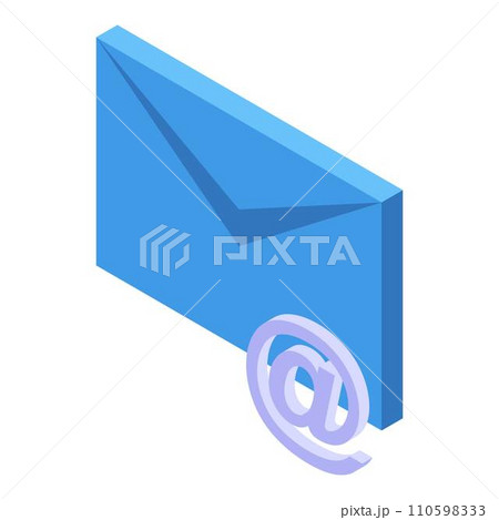Online marketing mail icon. Isometric of online marketing mail vector icon for web design isolated on white background 110598333