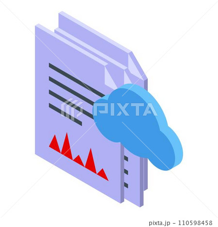 Report data cloud icon. Isometric of report data cloud vector icon for web design isolated on white background Report data cloud icon. Isometric of report data cloud vector icon for web design isolated on white background 110598458