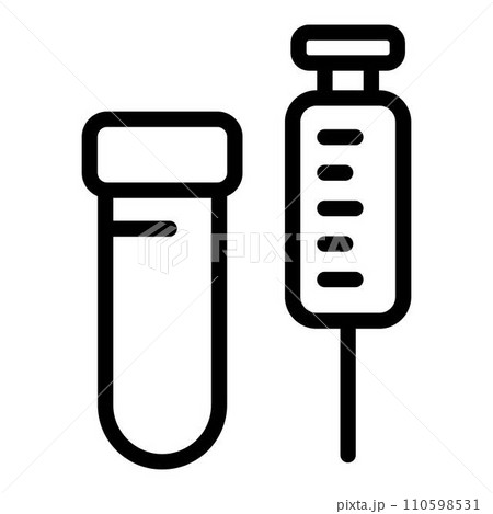 Dog vaccine icon. Outline dog vaccine vector icon for web design isolated on white background 110598531