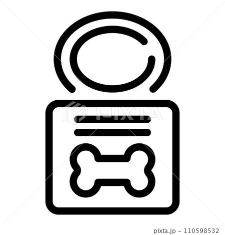 Tin food dog icon. Outline tin food dog vector icon for web design isolated on white background 110598532