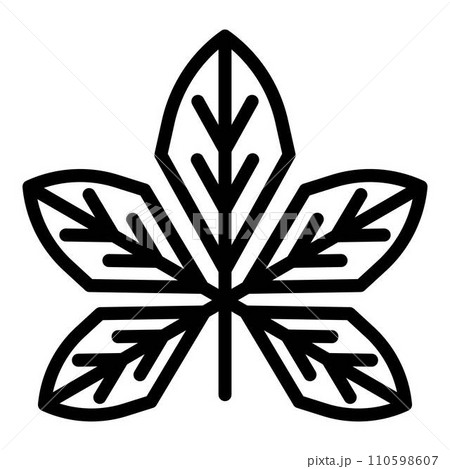 Leaf chestnut icon. Outline leaf chestnut vector icon for web design isolated on white background 110598607