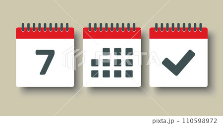 Vector icon page calendar - 7 day, agenda, done 110598972