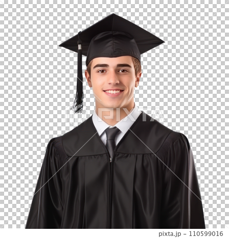 handsome young student in graduation cap isolated handsome young student in graduation cap isolated 110599016