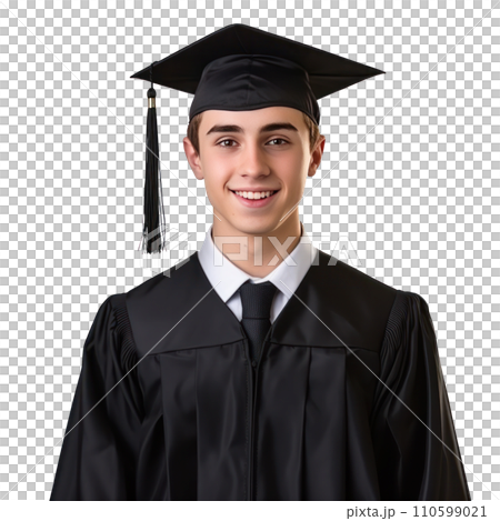 handsome young student in graduation cap isolated handsome young student in graduation cap isolated 110599021