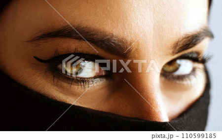 Eye close view. Human eye glance photo background. Emotional look Eye close view. Human eye glance photo background. Emotional look 110599185