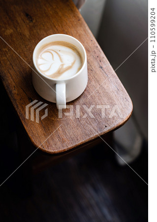 Cup of coffee background, coffee time photo 110599204