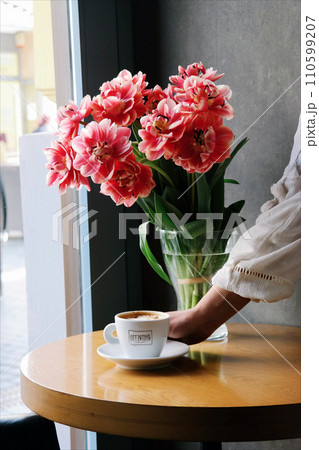 Cup of coffee background, coffee time photo Cup of coffee background, coffee time photo 110599207