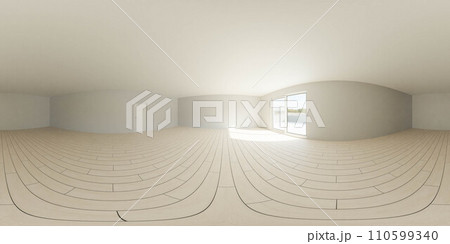A Spacious Room with Wood Flooring and Ample Natural Light 360 panorama vr environment map 3D render illustration A Spacious Room with Wood Flooring and Ample Natural Light 360 panorama vr environment map 3D render illustration 110599340
