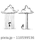 Two men under a cloud and a tree 110599536