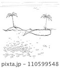 Sperm whale and desert island 110599548