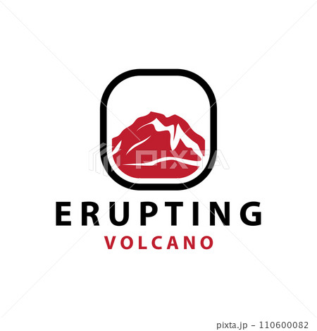 Volcano logo design inspiration natural scenery volcano eruption mountain elegant premium 110600082