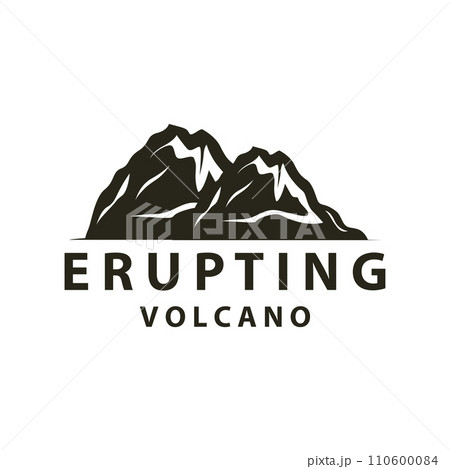 Volcano logo design inspiration natural scenery volcano eruption mountain elegant premium 110600084