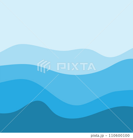 Water Wave Background Design, Abstract Vector Blue Ocean Walpaper Template 110600100