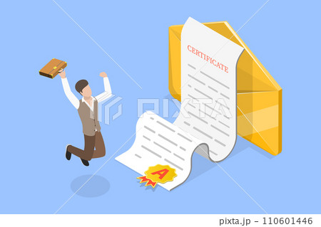 3D Isometric Flat Vector Illustration of Diploma Or Certificate Of Honor 3D Isometric Flat Vector Illustration of Diploma Or Certificate Of Honor 110601446
