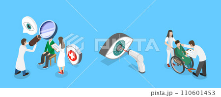 3D Isometric Flat Vector Illustration of Lasik Surgery 110601453