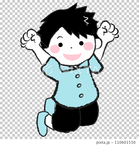 Illustration of a cheerful boy jumping 3-3 110601530