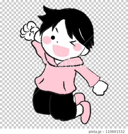 Illustration of a cheerful boy jumping 2-3 110601532