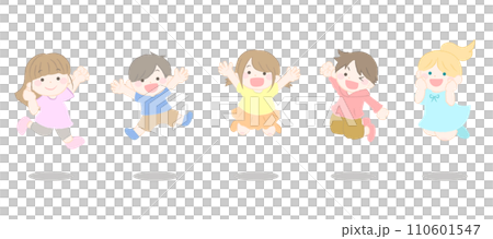 Illustration of cheerful children jumping 2-3 110601547