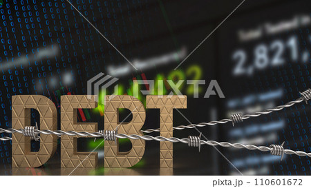 The debt on chart background for business concept 3d rendering. 110601672