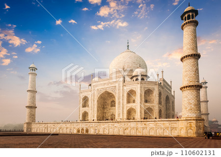 Taj Mahal on sunrise sunset, Agra, India 110602131