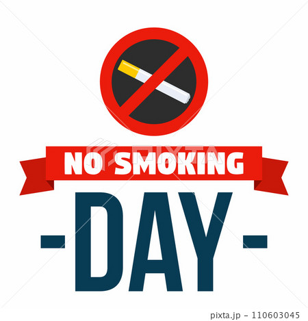 No smoke day concept background. Flat illustration of no smoke day vector concept background for web design 110603045