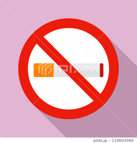 No smoking icon. Flat illustration of no smoking vector icon for web design No smoking icon. Flat illustration of no smoking vector icon for web design 110603060