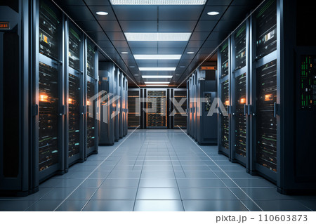 Modern Data Center with Servers 110603873