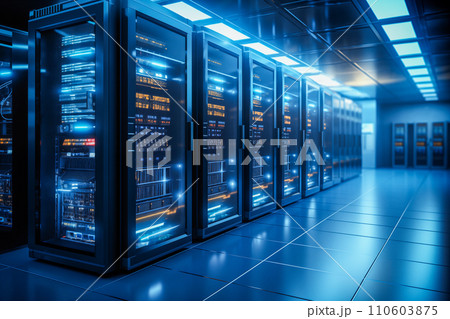 Modern Data Center with Servers 110603875