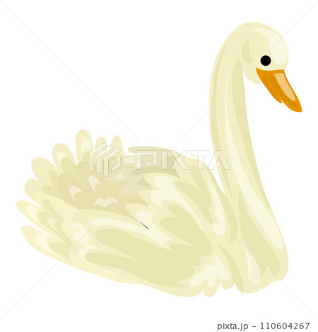White swan icon. Cartoon of white swan vector icon for web design isolated on white background 110604267