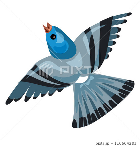 Blue pigeon icon. Cartoon of blue pigeon vector icon for web design isolated on white background 110604283
